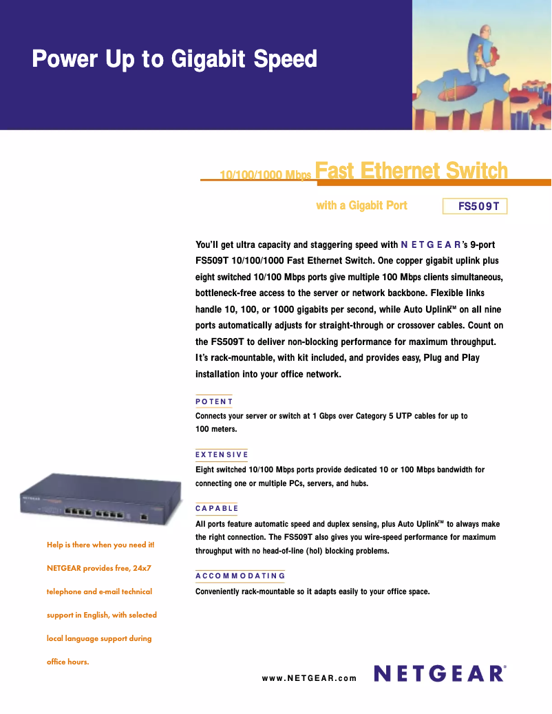 Page n°1 - Manuel utilisateur Netgear FS509T
