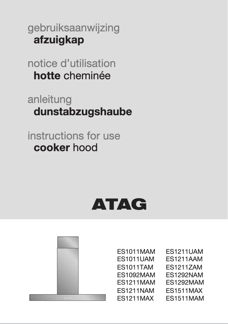 Page n°1 - Manuel utilisateur Atag ES1211ZAM