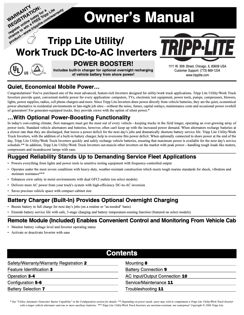 Page 1 de la notice Manuel utilisateur Tripp Lite UT2012UL