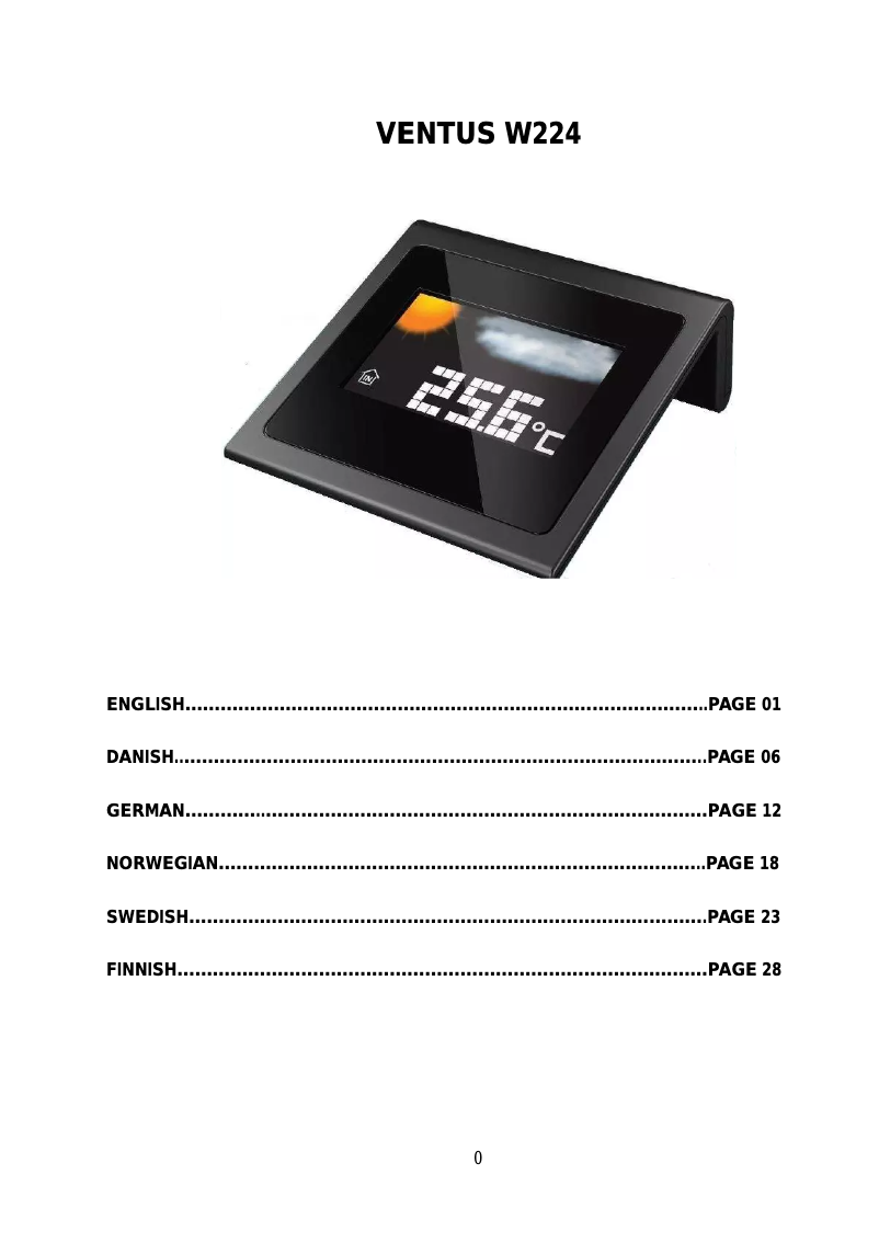 Image de la première page du manuel de l'appareil W224-7