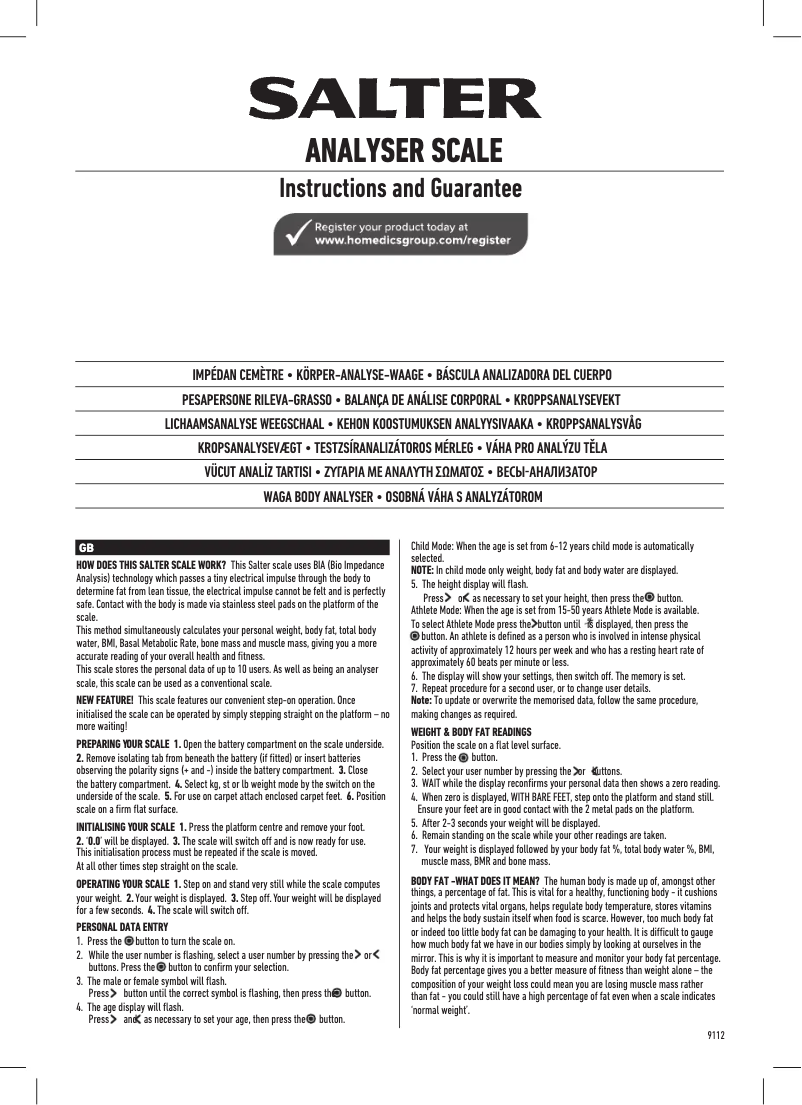 Image de la première page du manuel de l'appareil 9112 BK3R