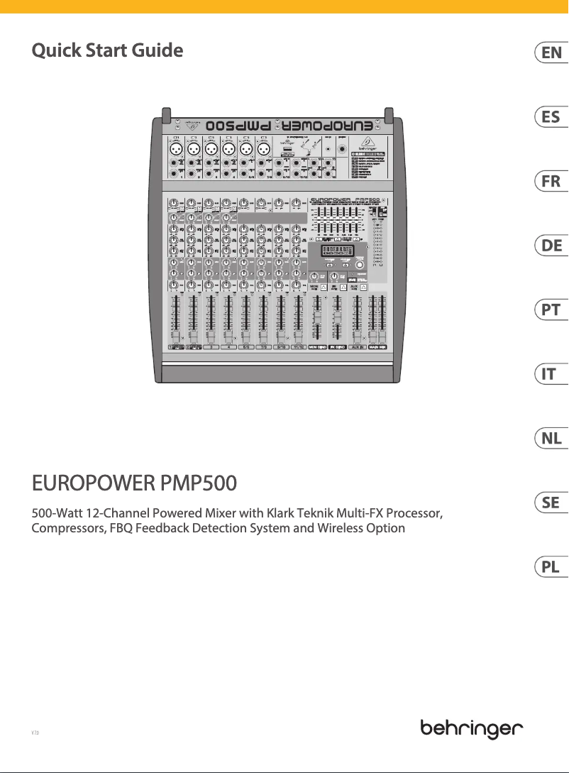 Page 1 de la notice Guide de démarrage rapide Behringer Europower PMP500