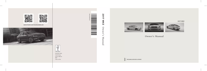 Image de la première page du manuel de l'appareil MKZ (2017)