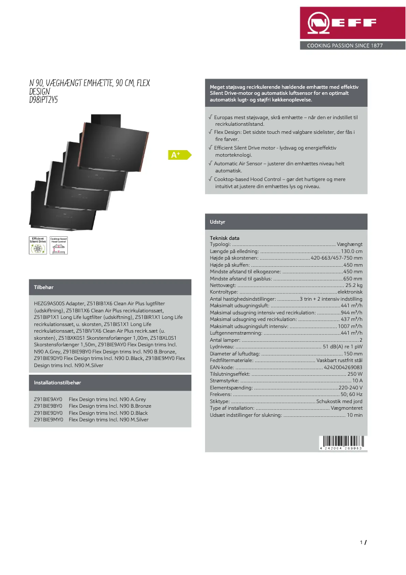 Page 1 de la notice Brochure Neff D98IPT2Y5