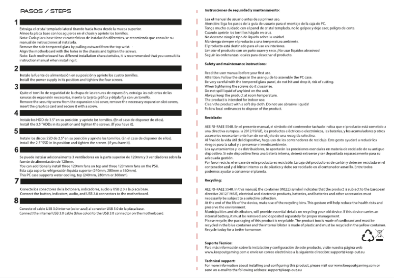 Page 1 de la notice Manuel utilisateur KeepOut XC-301 GLASS