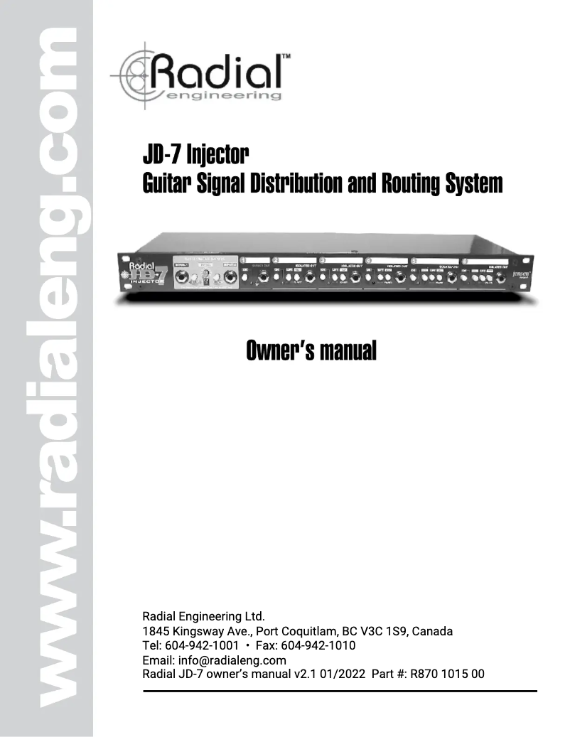 Imagen de la primera página del manual del dispositivo JD-7