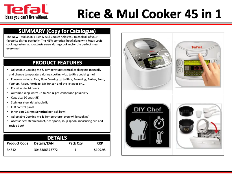 Page n°1 - Manuel utilisateur Tefal Advanced Multicooker 45 in 1 RK812132