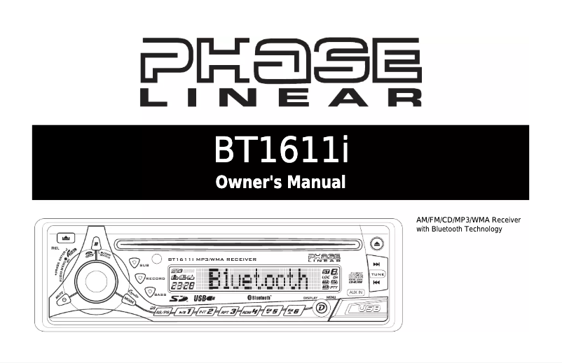 Page 1 de la notice Manuel utilisateur Jensen BT1611I