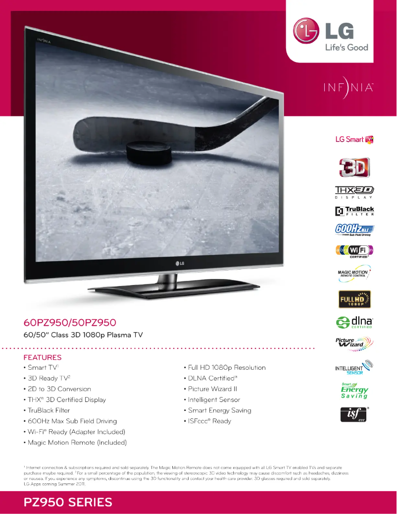 Image de la première page du manuel de l'appareil 60PZ950