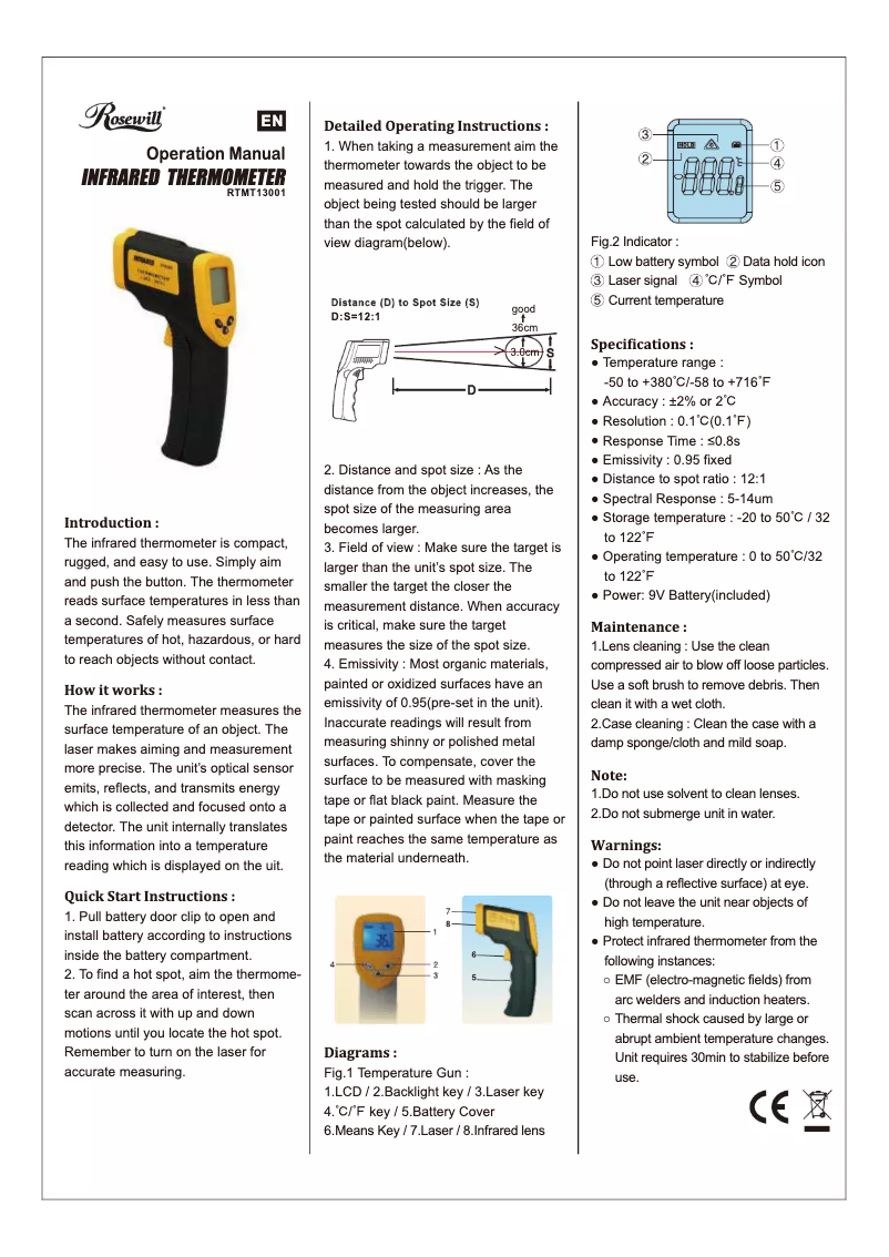 Page 1 de la notice Manuel utilisateur Rosewill RTMT13001