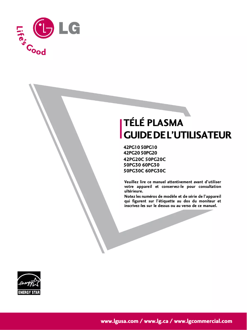 Página 1 del manual Manual de usuario LG 50PG20