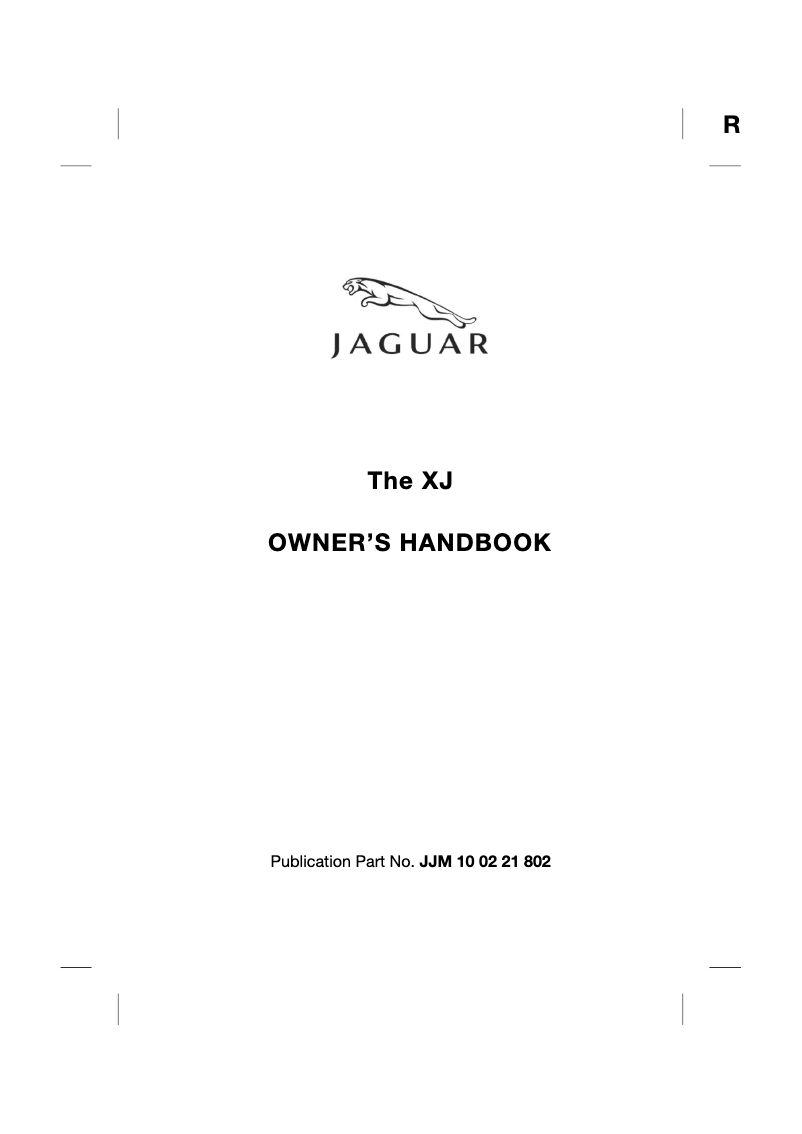 Image de la première page du manuel de l'appareil XJ (2007)