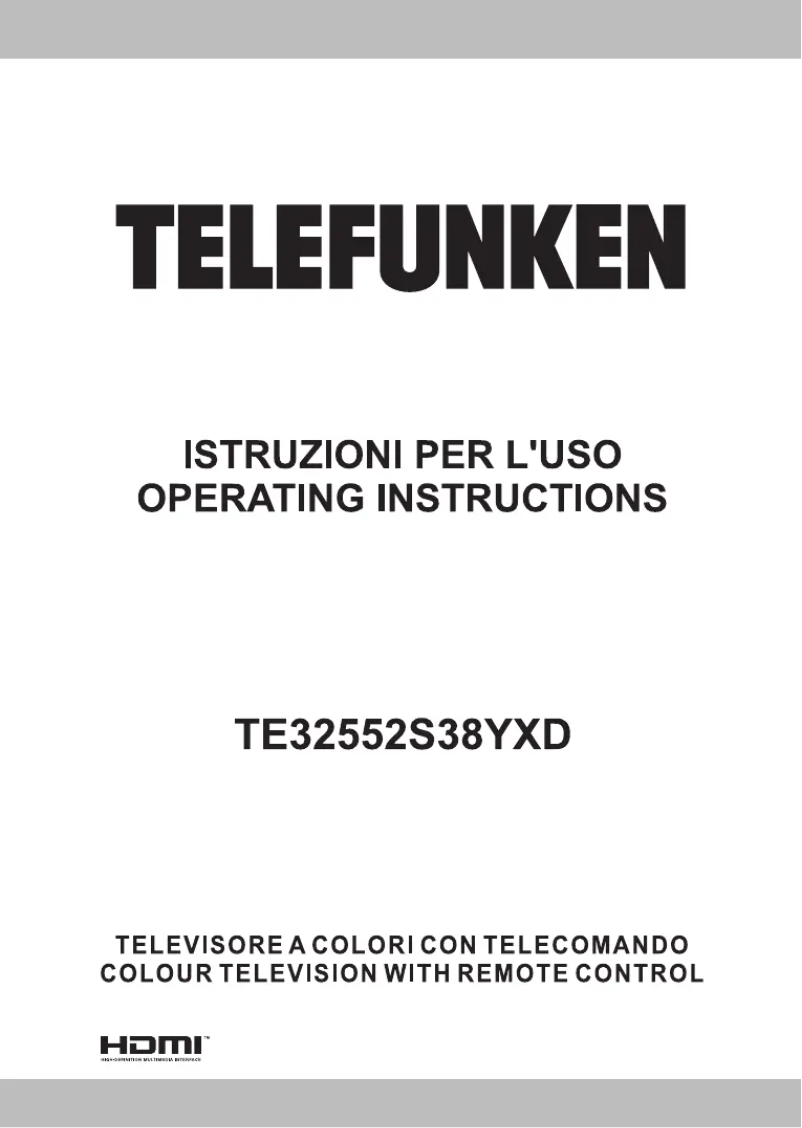 Page n°1 - Manuel utilisateur Telefunken TE32552S38YXD