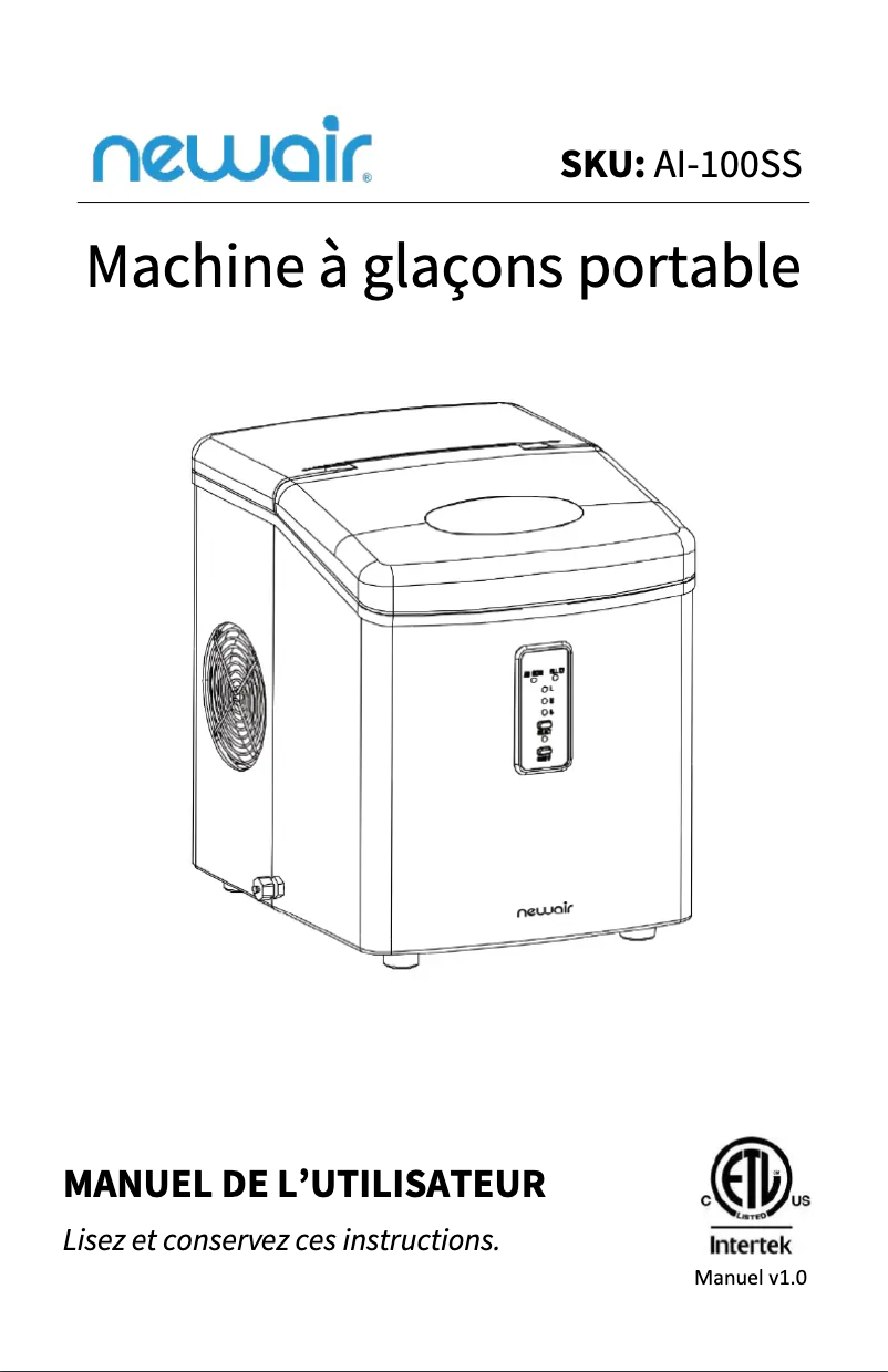 Page 1 de la notice Manuel utilisateur NewAir AI-100SS