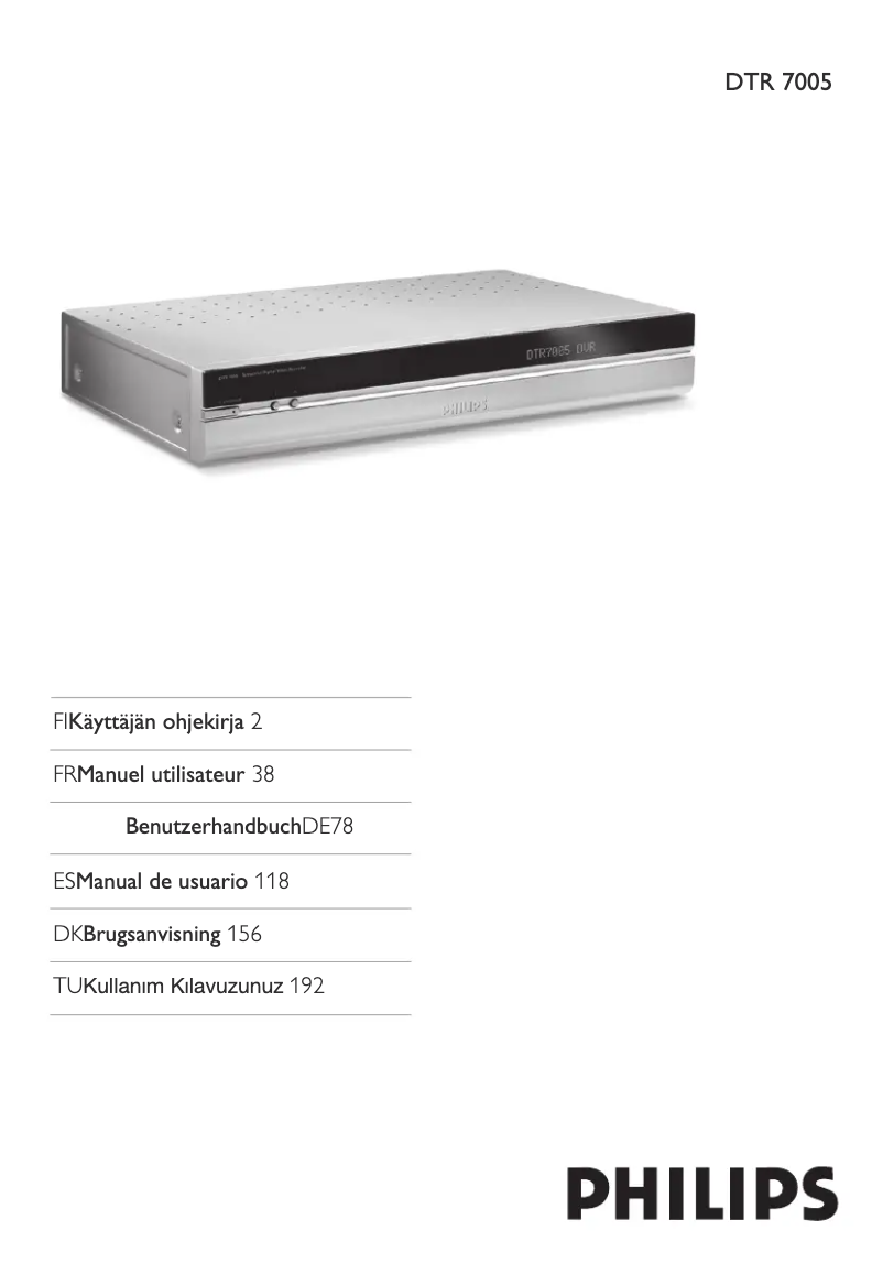 Page 1 de la notice Manuel utilisateur Philips DTR7005