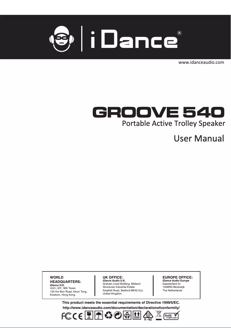 Page 1 de la notice Manuel utilisateur iDance Groove 540