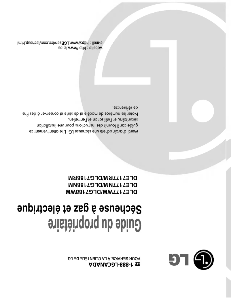 Page 1 de la notice Manuel utilisateur LG TD-V10159EM
