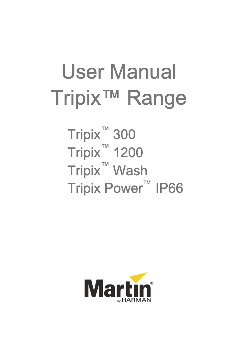 Page n°1 - Manuel utilisateur Martin Tripix Wash
