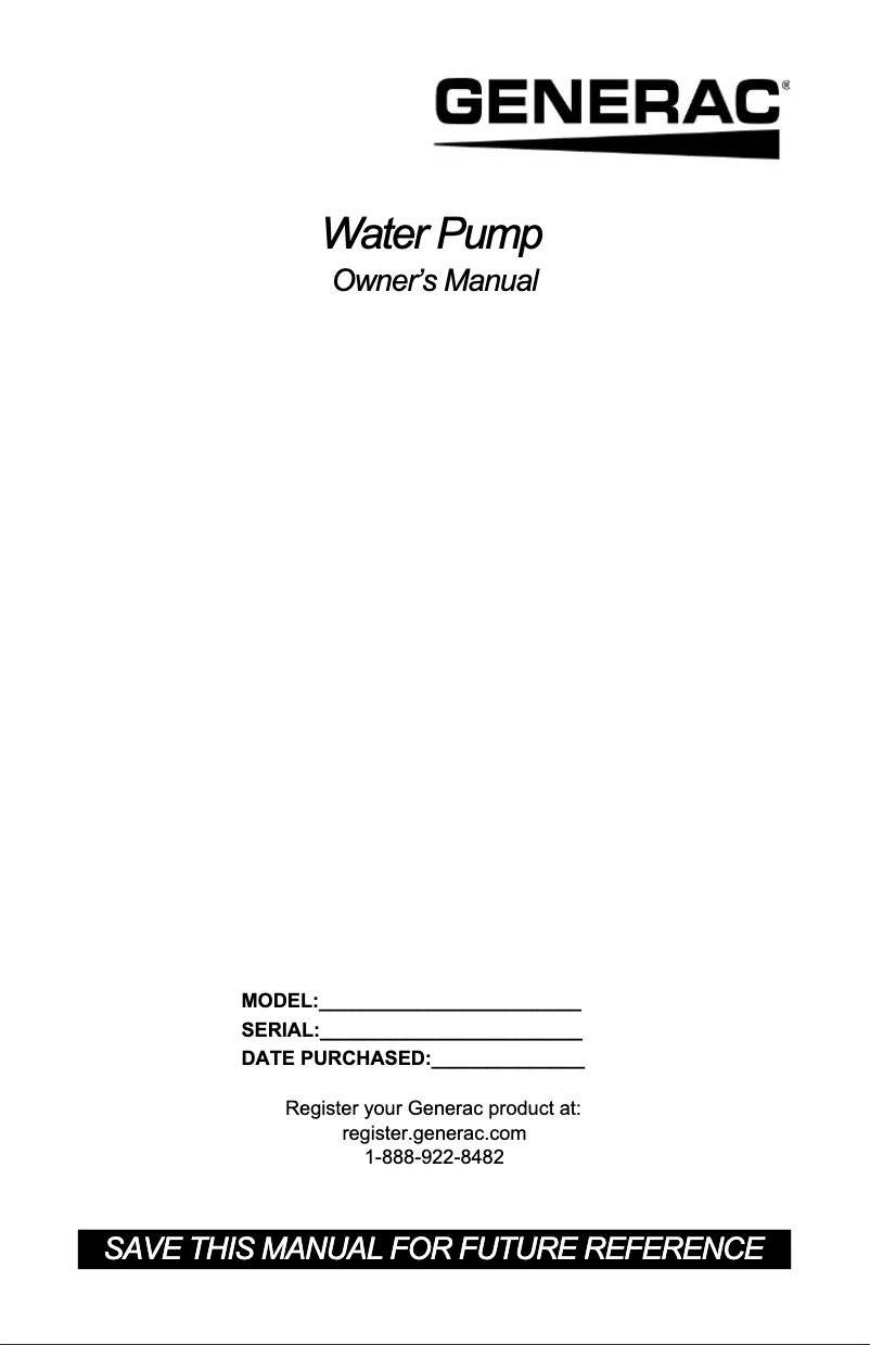 Page n°1 - Manuel utilisateur Generac CW20