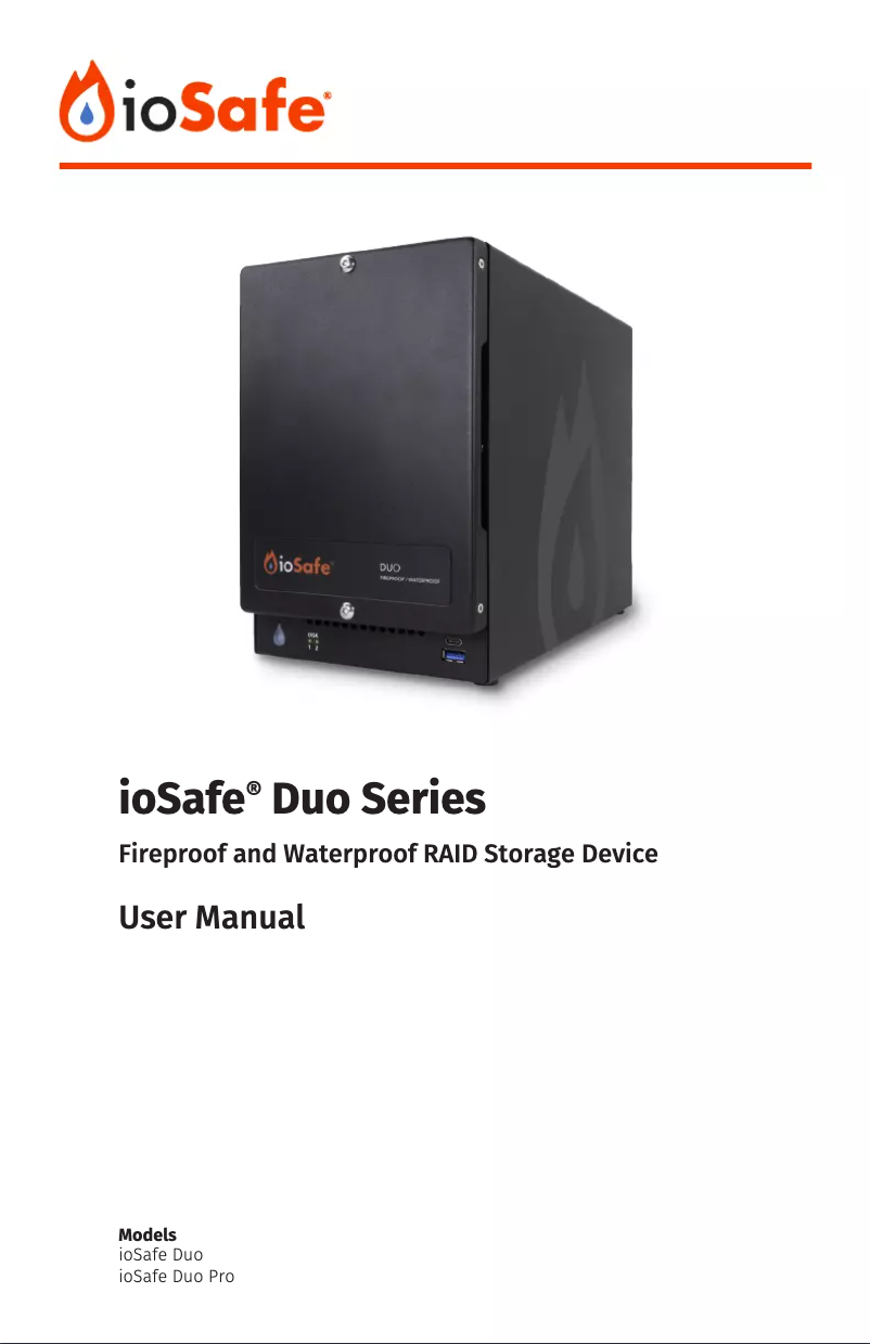 Page n°1 - Manuel utilisateur ioSafe Duo Pro