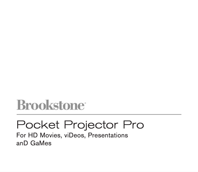 Page 1 de la notice Manuel utilisateur Brookstone Pocket Projector Pro