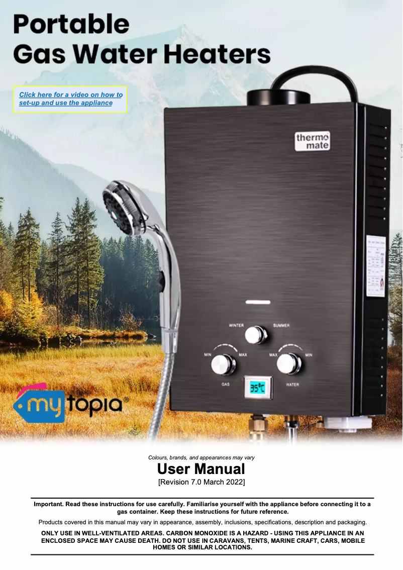 Page n°1 - Manuel utilisateur Thermomate TRG-16