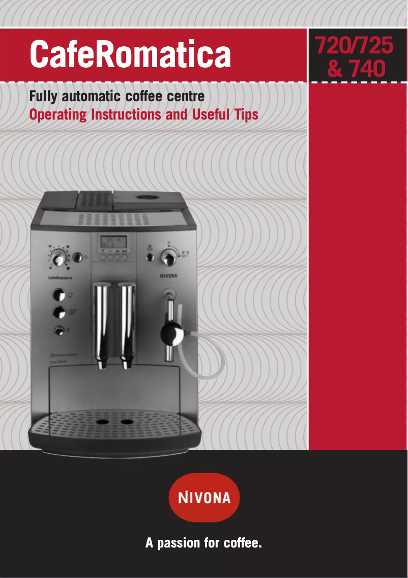 Image de la première page du manuel de l'appareil CafeRomatica 725
