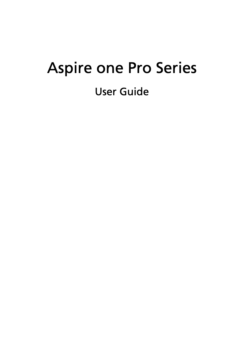 Imagen de la primera página del manual del dispositivo Aspire One Pro 531h