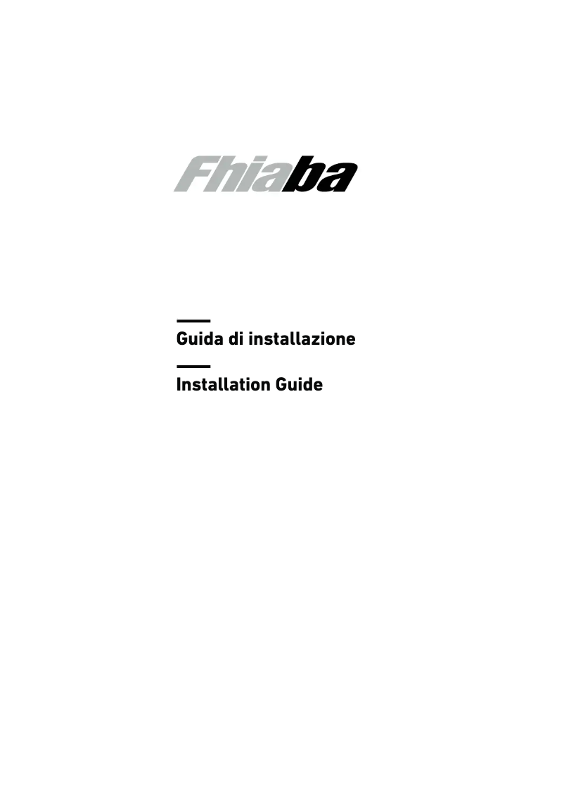 Page n°1 - Guide d'installation Fhiaba S7490TST6IA