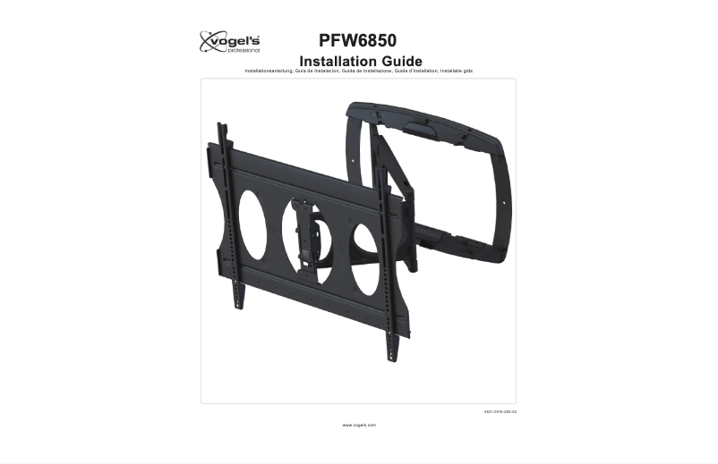 Page n°1 - Guide d'installation Vogel's PFW 6850