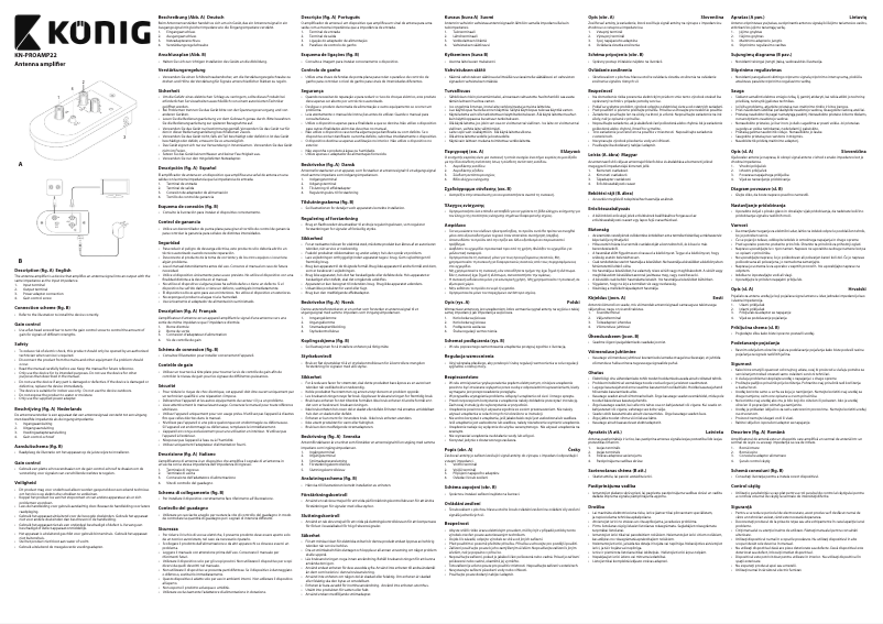 Page 1 de la notice Manuel utilisateur Konig KN-PROAMP22