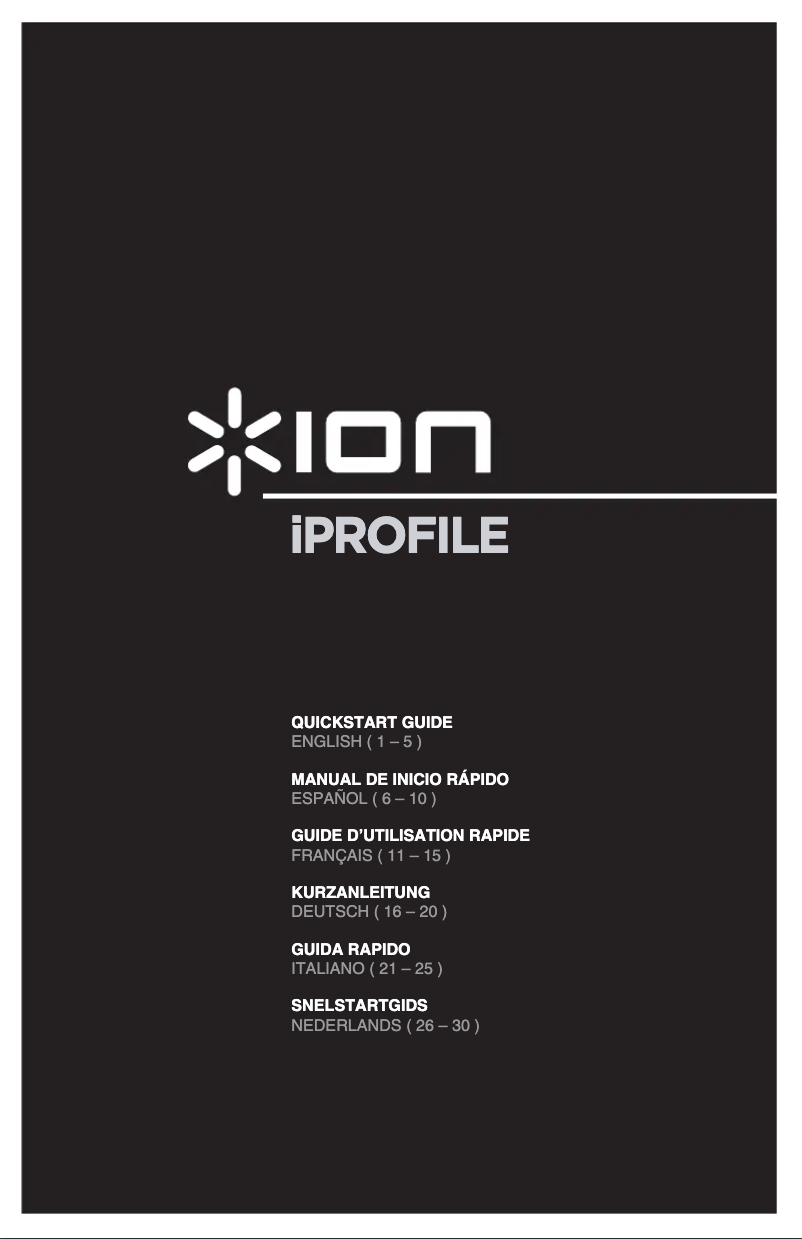 Page 1 de la notice Manuel utilisateur ION iProfile