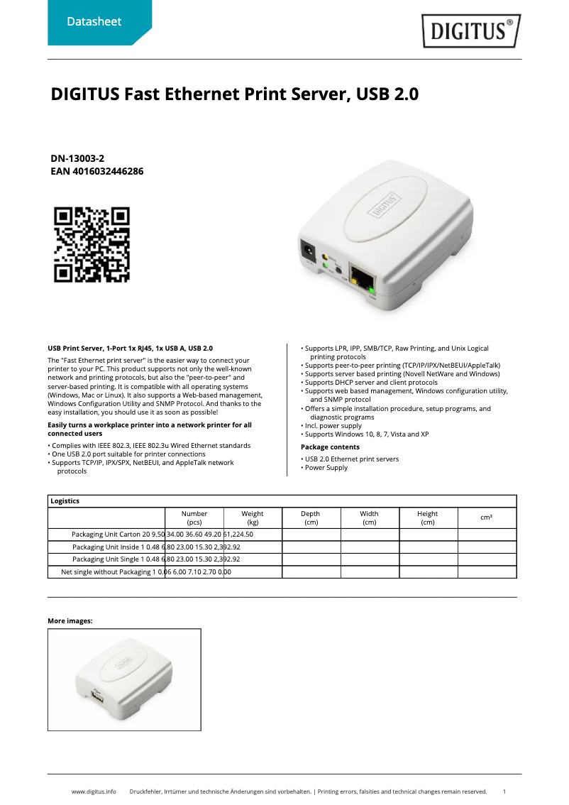 Image de la première page du manuel de l'appareil DN-13003-2