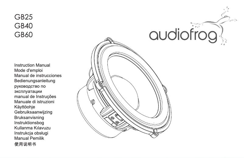 Page 1 de la notice Manuel utilisateur Audiofrog GB40