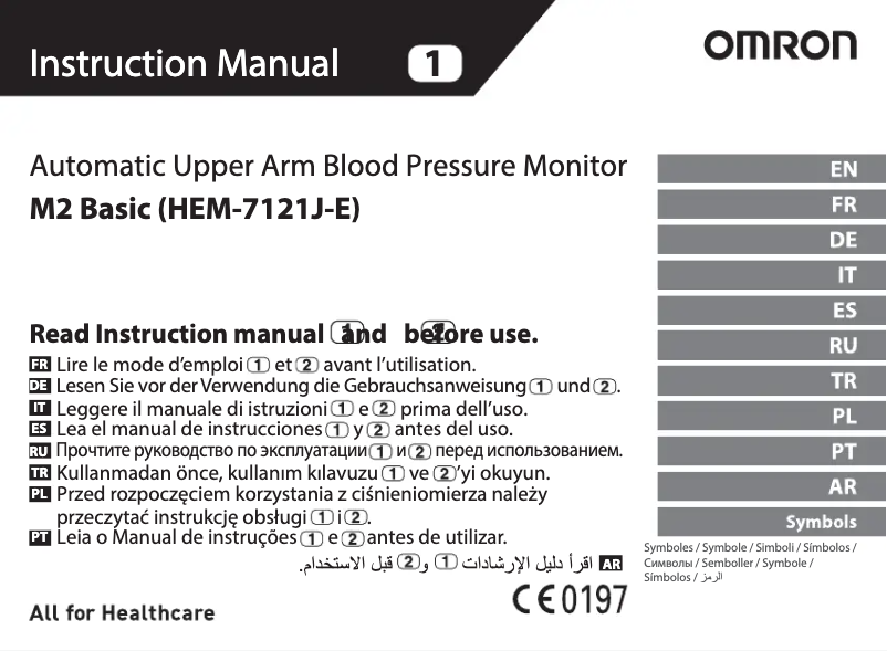 Page 1 de la notice Manuel utilisateur Omron M2 Basic