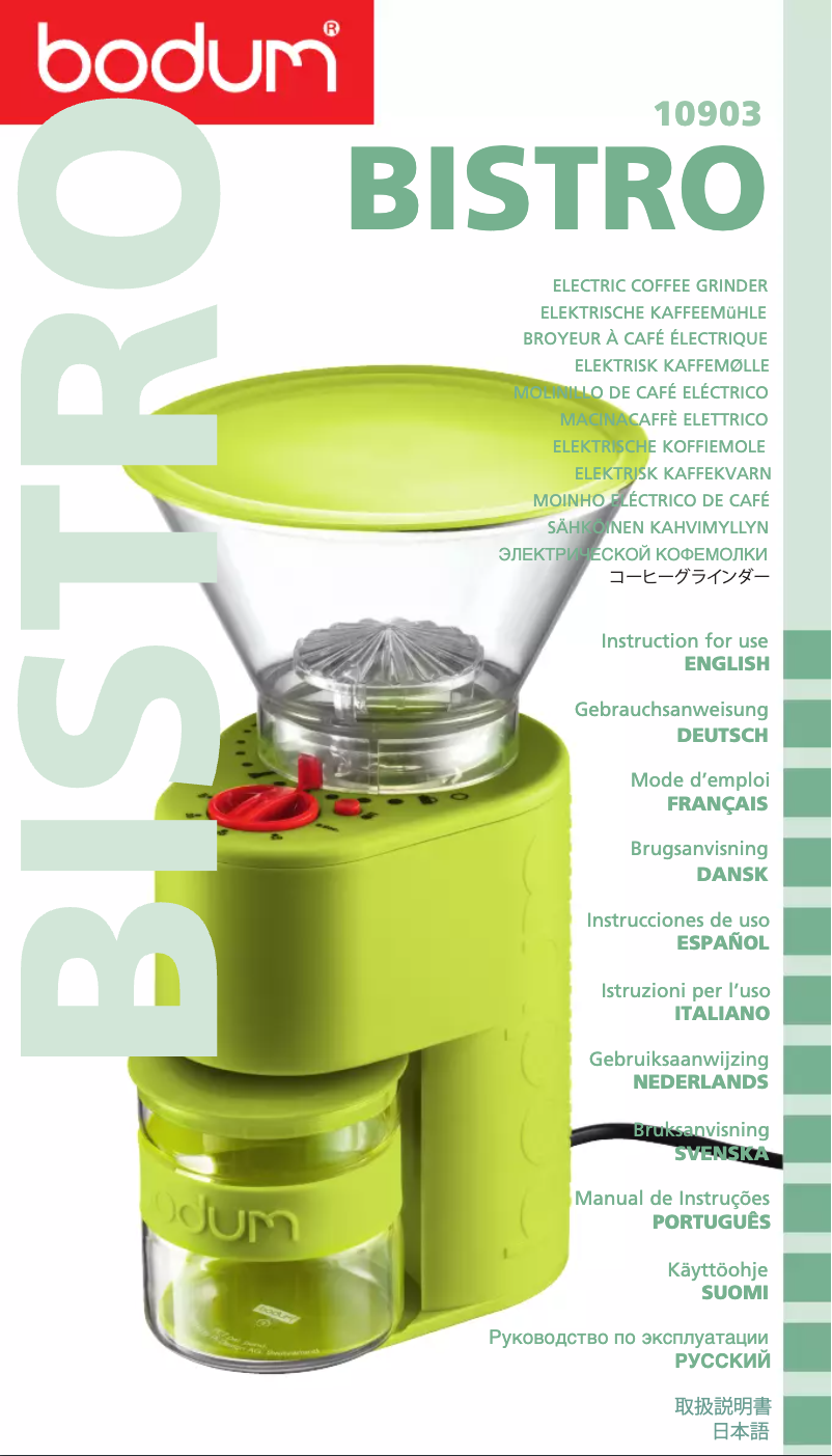 Página 1 del manual Manual de usuario Bodum Kaffeemhle