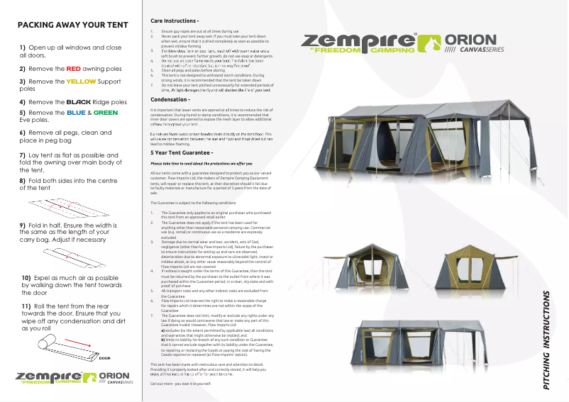Page n°1 - Manuel utilisateur Zempire Orion