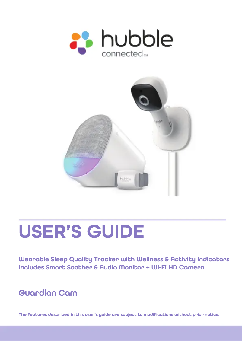 Page n°1 - Manuel utilisateur Hubble Connected Guardian Cam