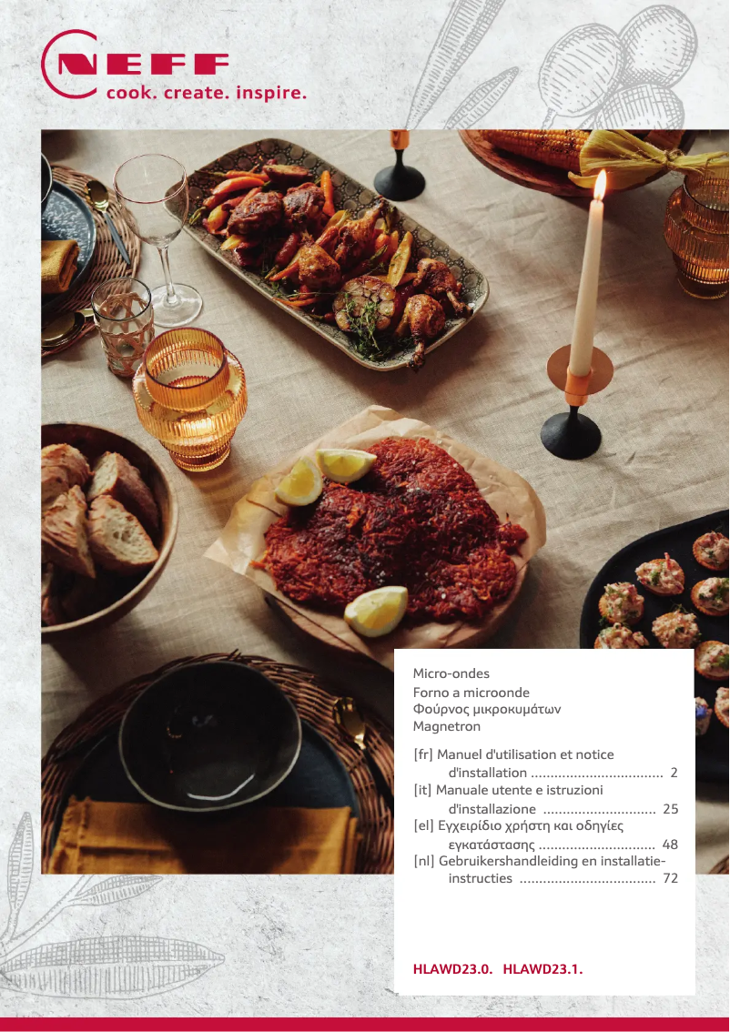 Page n°1 - Guide d'installation Neff HLAWD23N0