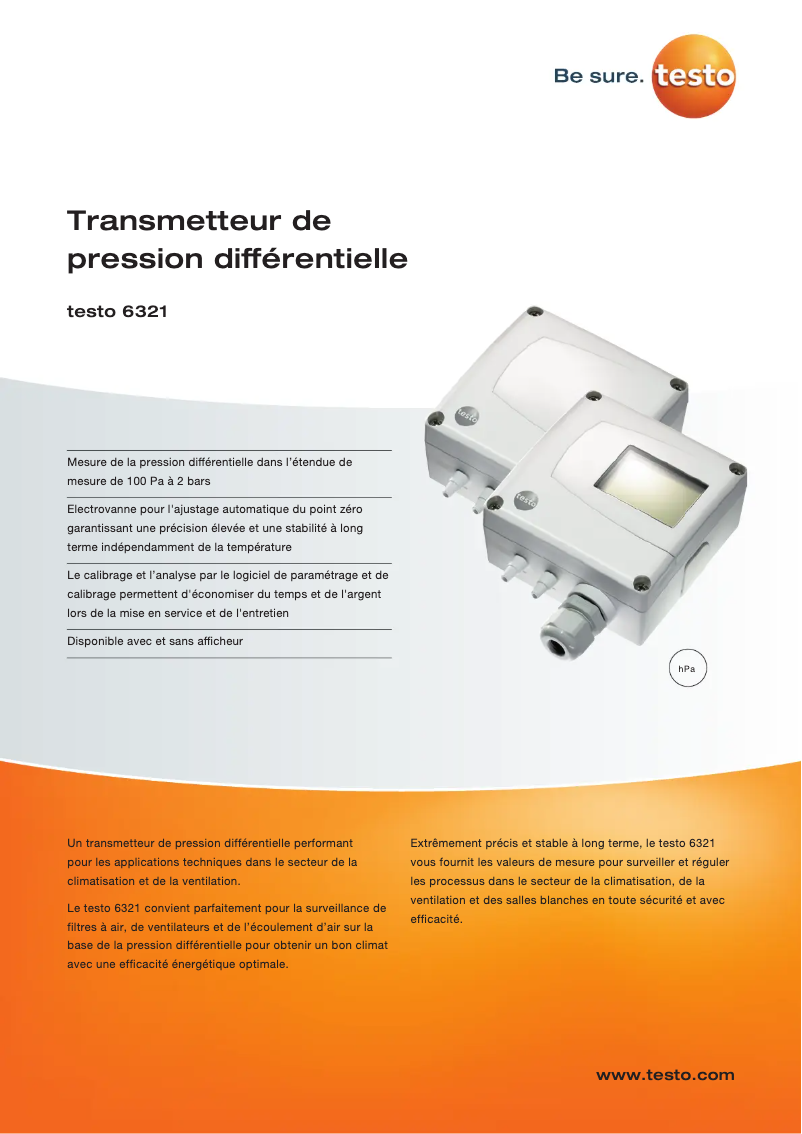 Page n°1 - Fiche technique Testo 6321