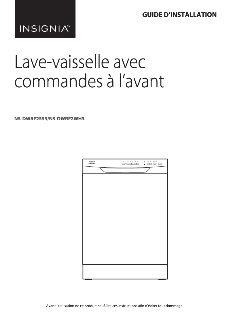 Page n°1 - Guide d'installation Insignia NS-DWRF2SS3