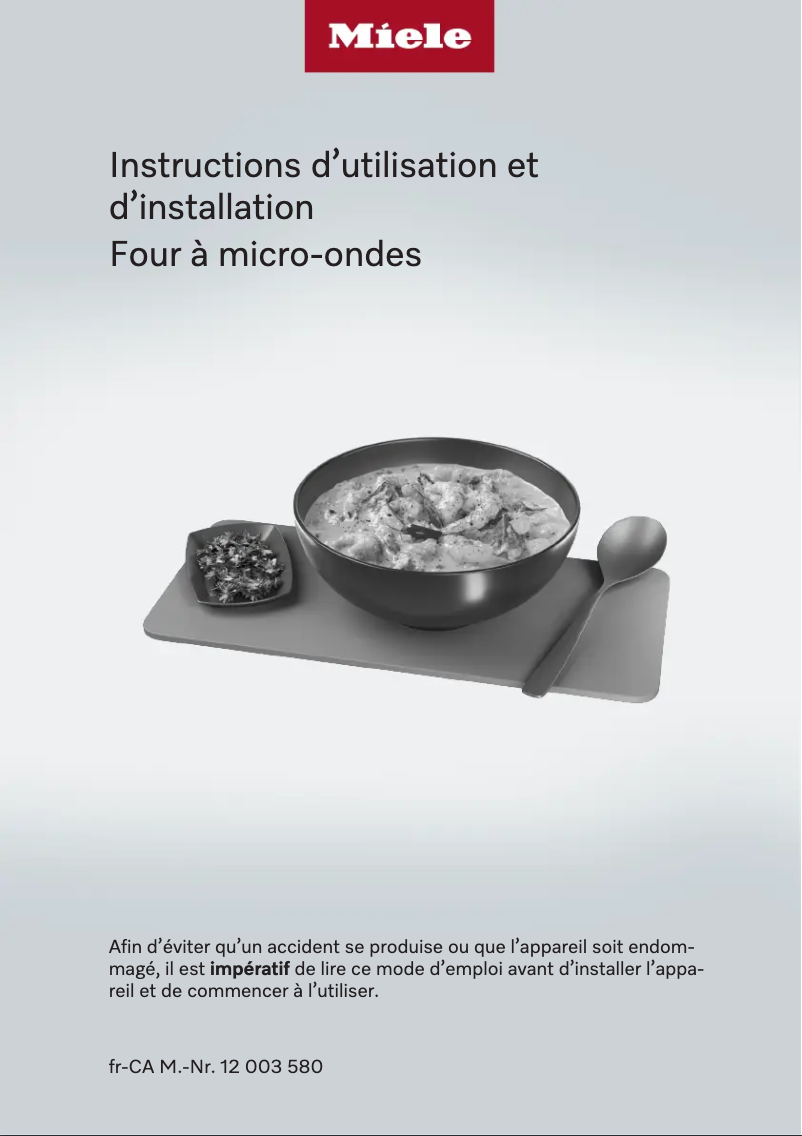 Page n°1 - Manuel utilisateur Miele M 2241 SC