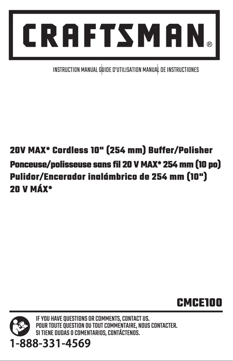 Page 1 de la notice Manuel utilisateur Craftsman CMCE100