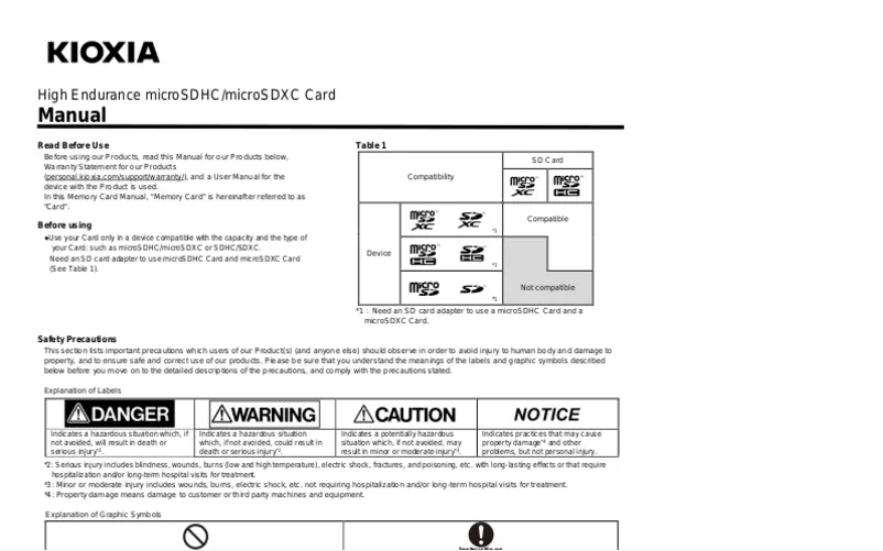 Image de la première page du manuel de l'appareil Exceria High Endurance