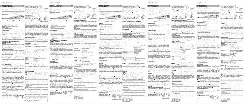 Page n°1 - Manuel utilisateur Medisana FTF 77072