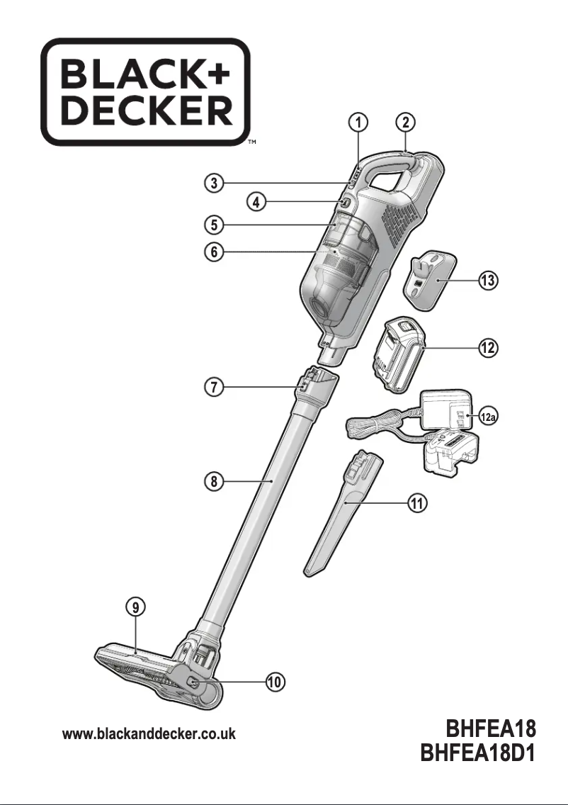 Page 1 de la notice Manuel utilisateur Black & Decker BHFEA18D