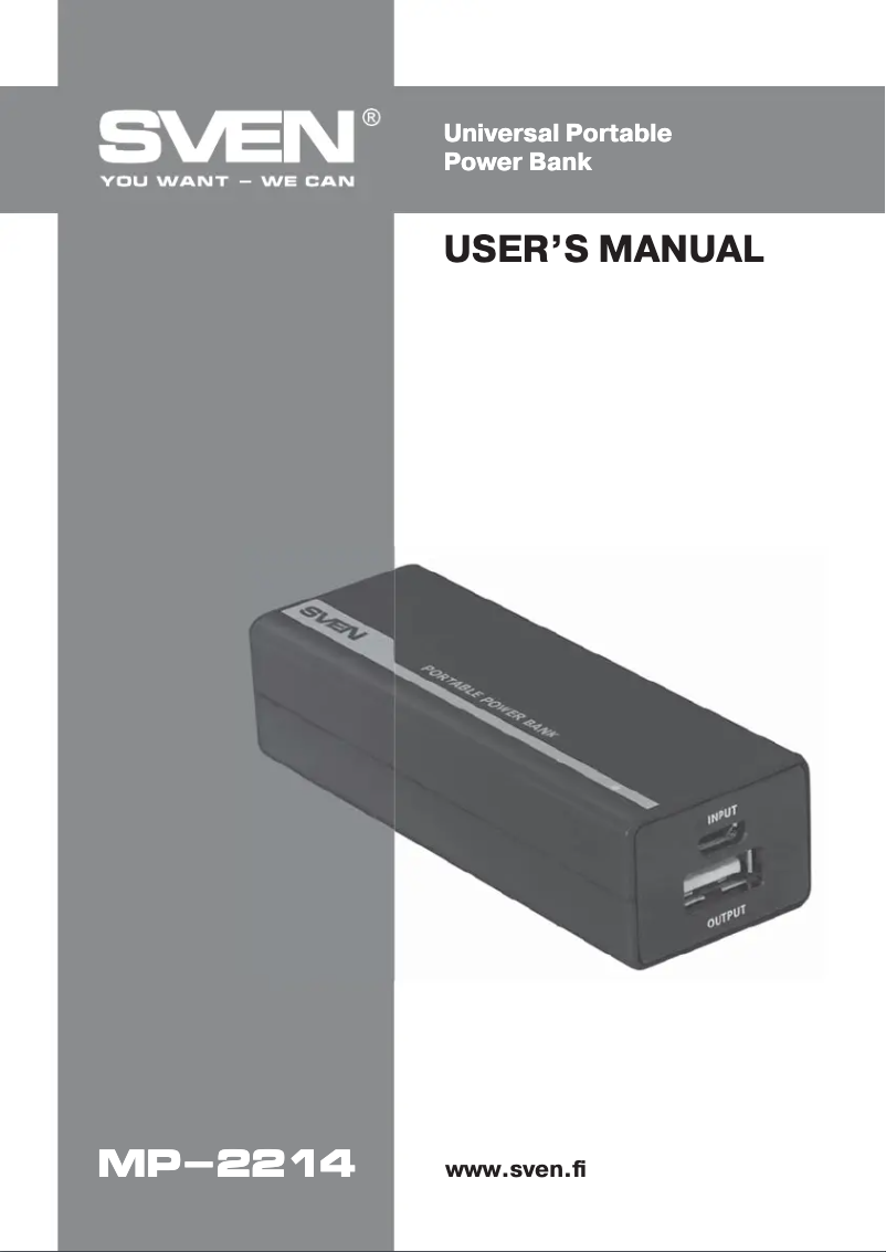 Page n°1 - Manuel utilisateur Sven MP-2214