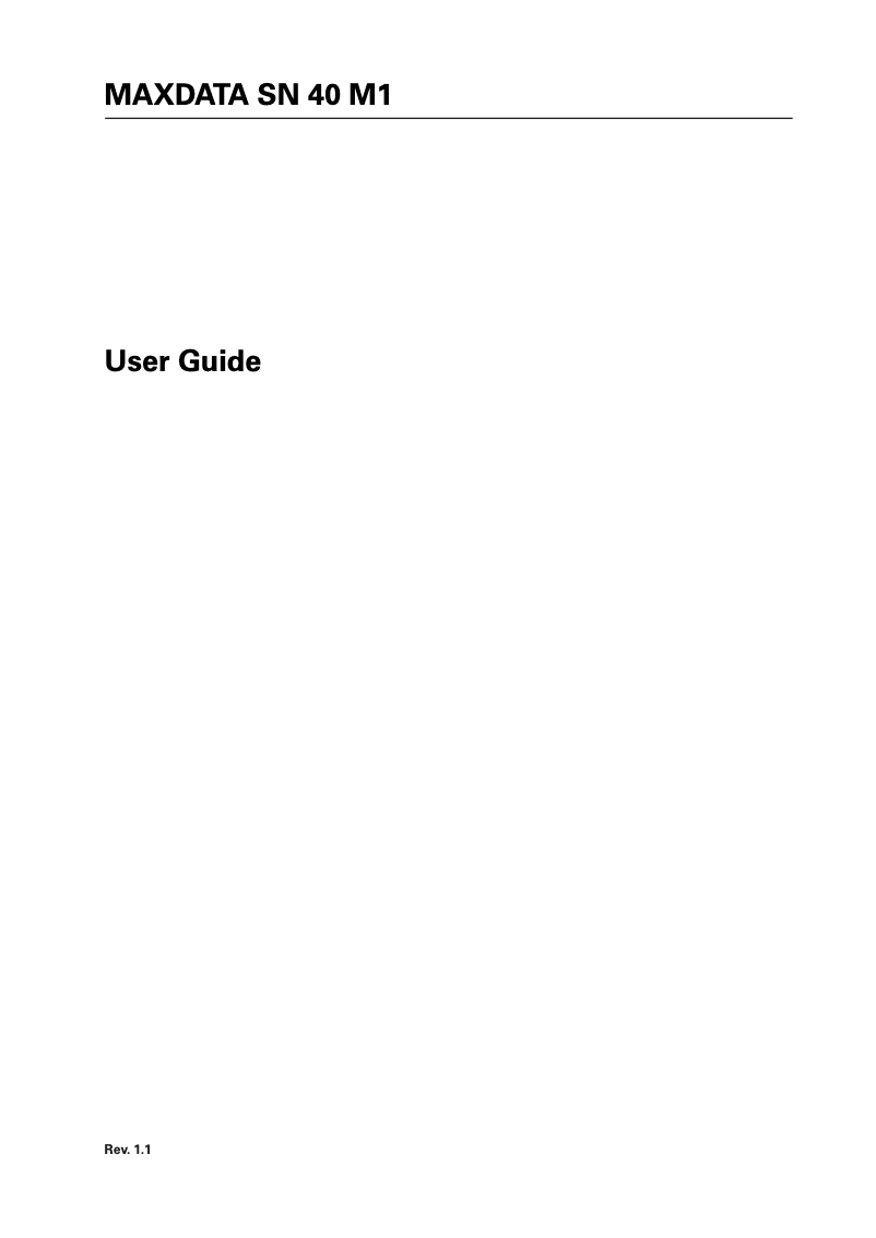 Image de la première page du manuel de l'appareil SN 40 M1