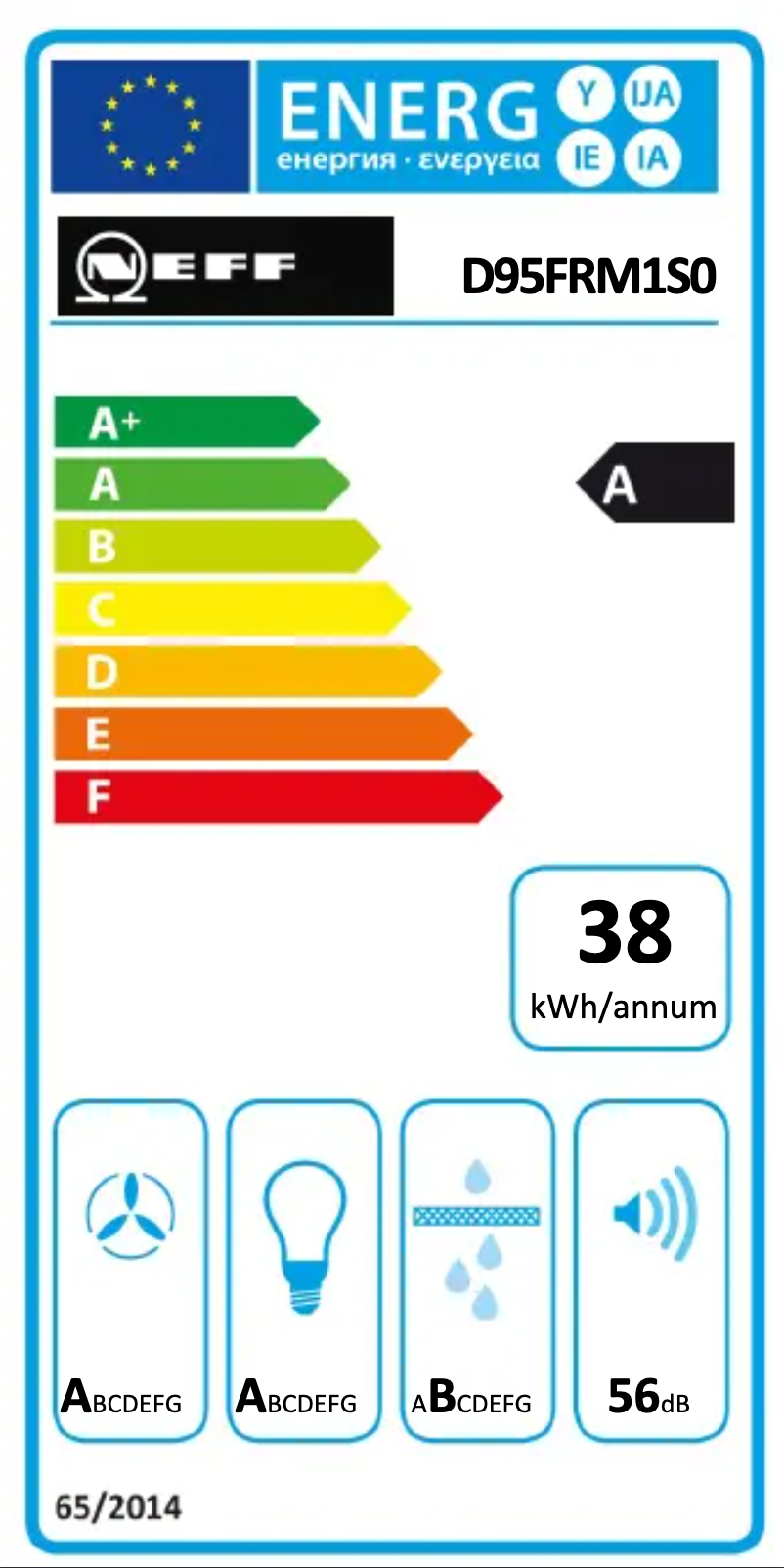 Page 1 de la notice Label énergétique Neff N 70