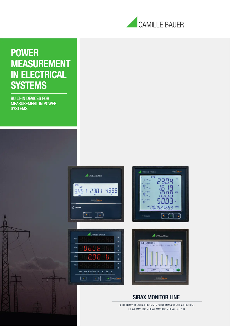 Page 1 de la notice Brochure Camille Bauer SIRAX BT5700